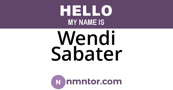 Wendi Sabater