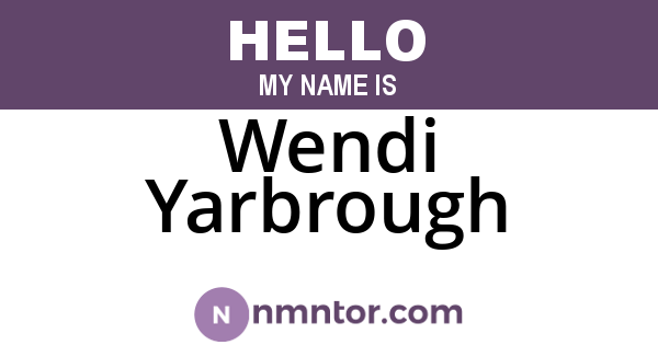 Wendi Yarbrough