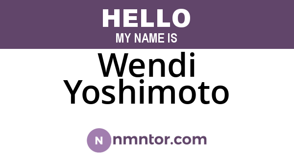 Wendi Yoshimoto