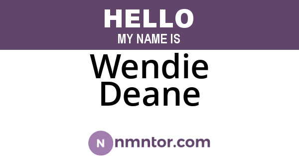 Wendie Deane