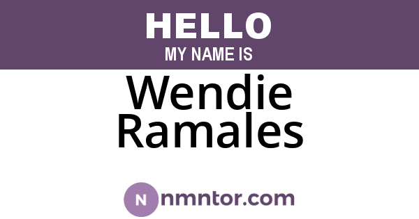 Wendie Ramales