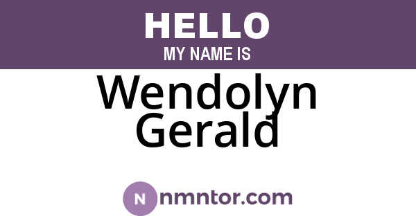 Wendolyn Gerald