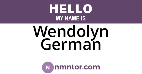 Wendolyn German