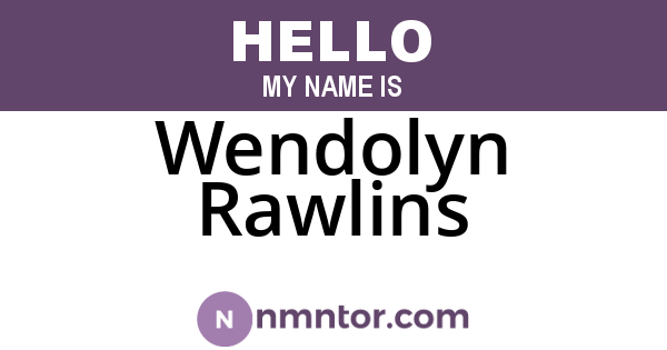 Wendolyn Rawlins