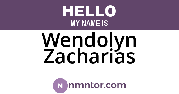 Wendolyn Zacharias