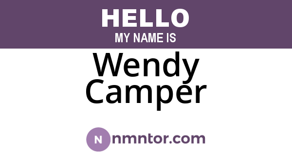 Wendy Camper