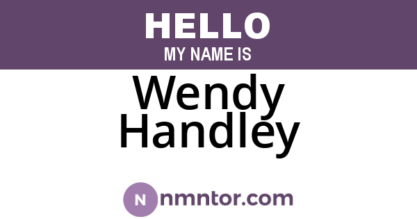Wendy Handley