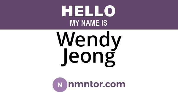 Wendy Jeong