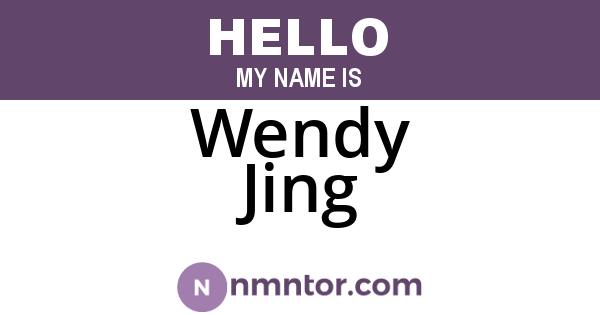 Wendy Jing
