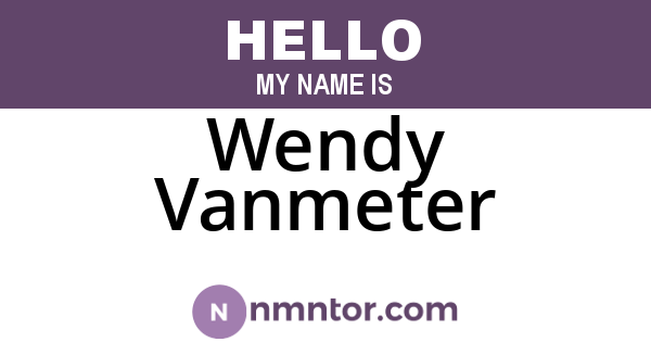 Wendy Vanmeter