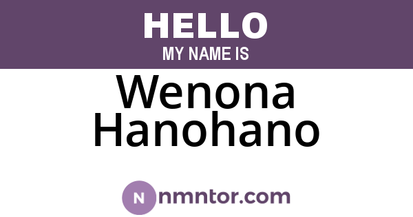 Wenona Hanohano