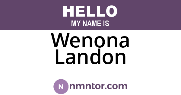 Wenona Landon