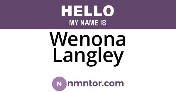 Wenona Langley