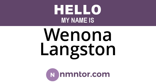 Wenona Langston