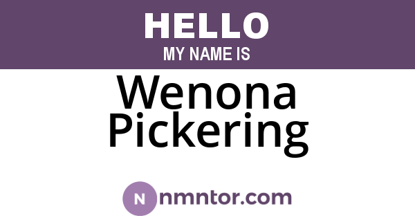 Wenona Pickering
