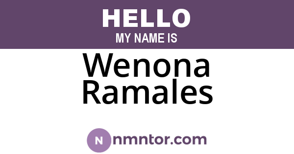 Wenona Ramales