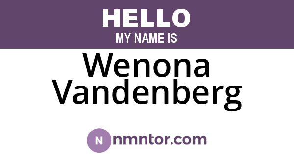 Wenona Vandenberg