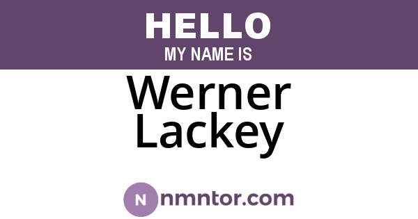 Werner Lackey