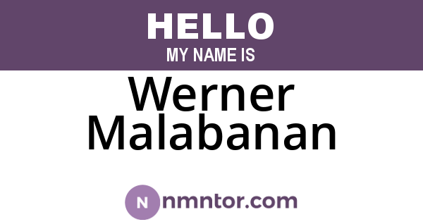 Werner Malabanan