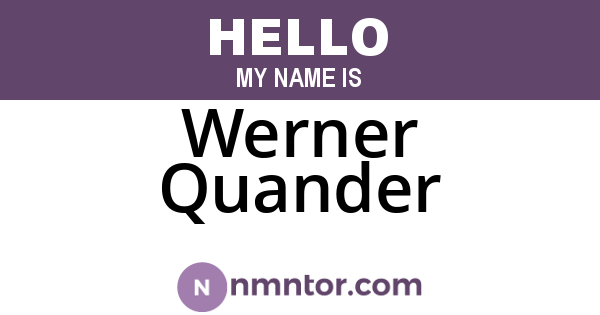 Werner Quander