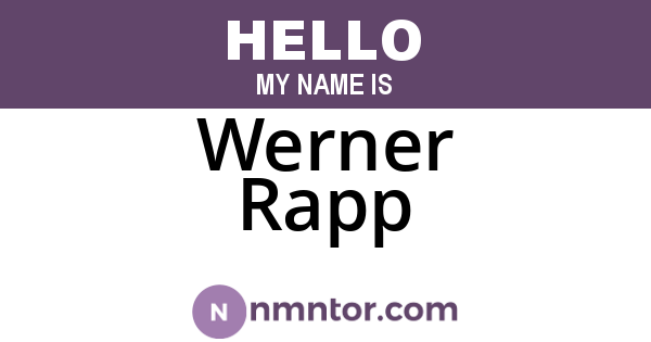 Werner Rapp