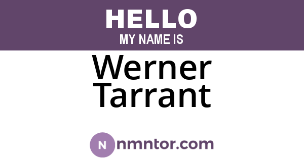 Werner Tarrant