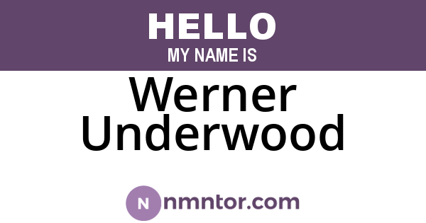 Werner Underwood