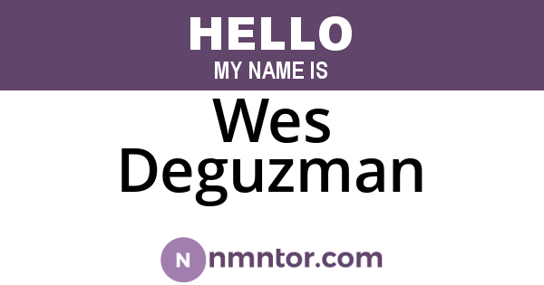 Wes Deguzman