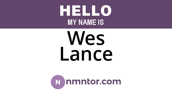 Wes Lance