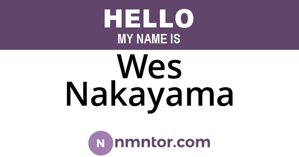 Wes Nakayama