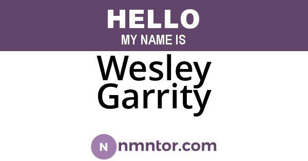 Wesley Garrity