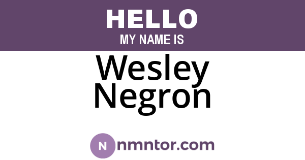 Wesley Negron