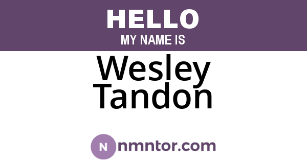Wesley Tandon