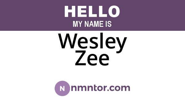 Wesley Zee