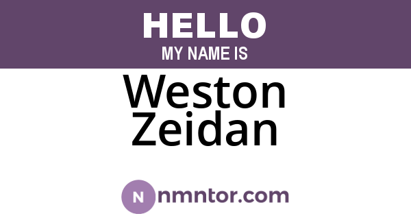 Weston Zeidan