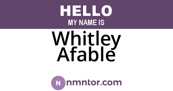 Whitley Afable