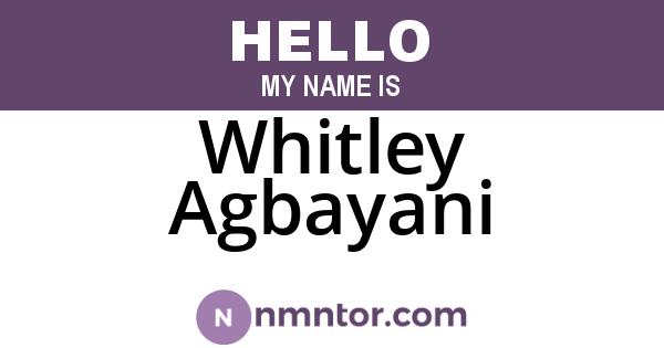 Whitley Agbayani
