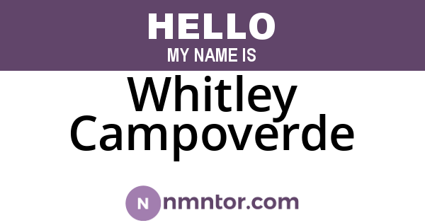 Whitley Campoverde