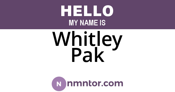 Whitley Pak