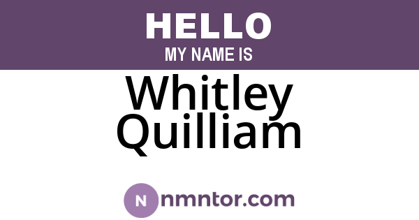 Whitley Quilliam