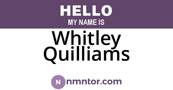 Whitley Quilliams