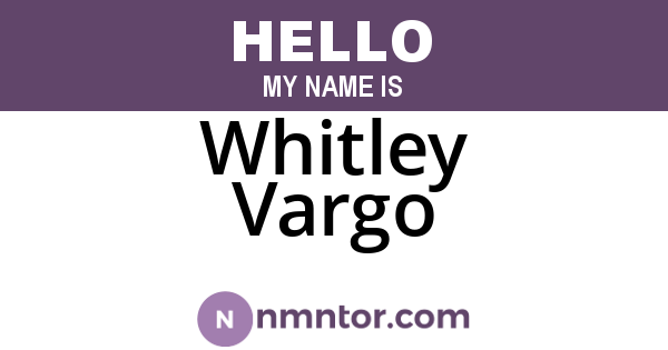 Whitley Vargo