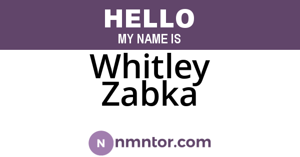 Whitley Zabka