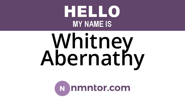 Whitney Abernathy