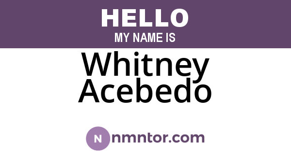 Whitney Acebedo