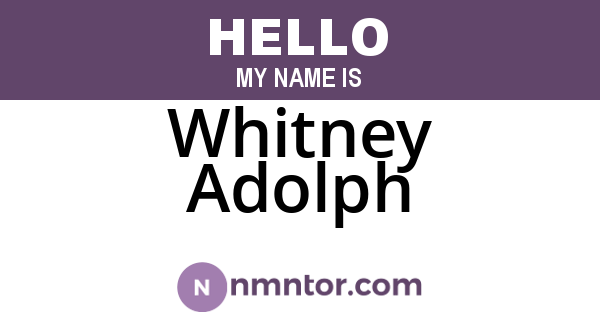 Whitney Adolph