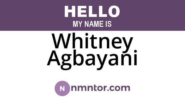 Whitney Agbayani