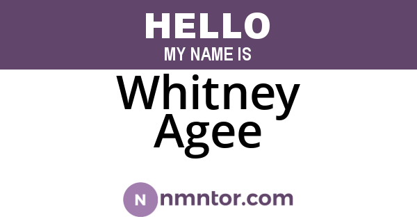 Whitney Agee