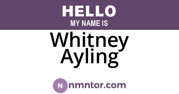 Whitney Ayling