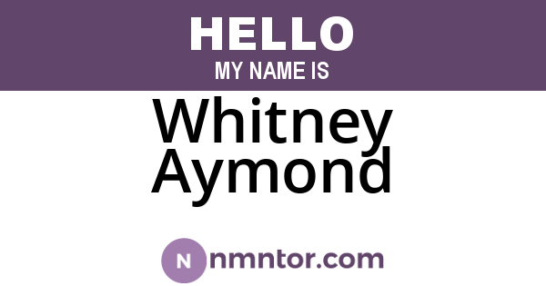 Whitney Aymond